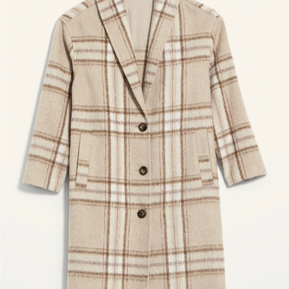 Plaid Tan Jacket Coat - Picture 3 of 9